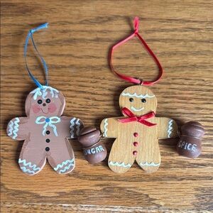 Gingerbread Man Handmade Ornaments with Sugar and Spice